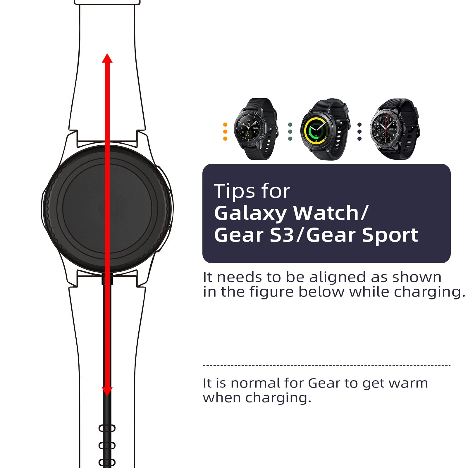 ZORBES USB Watch Charger Compatible for Samsung Galaxy Watch, Portable Charging Dock for Galaxy Watch 4 for Galaxy Watch 3 41mm/45mm, for Galaxy Watch Active 1/2 (Black, 1m) ZORBES USB Watch Charger Compatible for Samsung Galaxy Watch, Portable Charging Dock for Galaxy Watch 4 for Galaxy Watch 3 41mm/45mm, for Galaxy Watch Active 1/2 (Black, 1m)